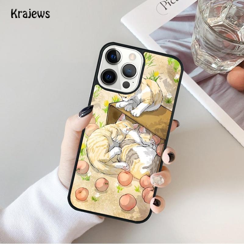 Funny Cartoon Cat Phone Case For iPhone 17 Air 16 15 14 Ma Plus 11 12 13 Pro Ma Phone Cover Coque