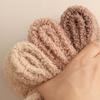 Womens Fuzzy Plush Slipper Socks Warm Coral Fleece Solid Color Five Finger Socks