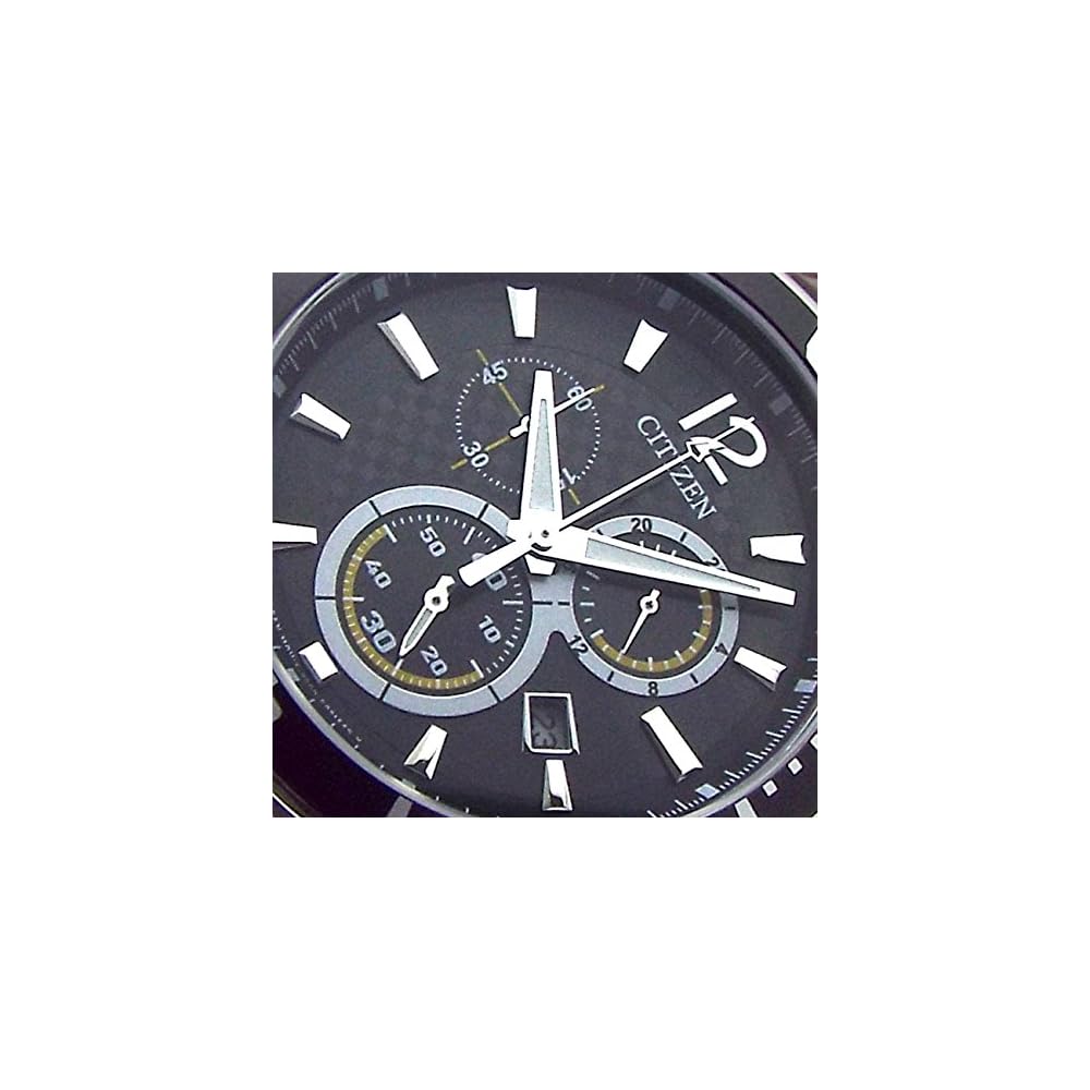Citizen Eco-Drive Chronograph Solar Brown Leather Strap with Extra Band Black Dial Domestic Model VO10-6742F