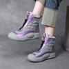 Schneestiefel Damen Herbst Winter Echtes Leder Warme Schuhe Mode Damen High Top Sneaker Höhenerhöhend