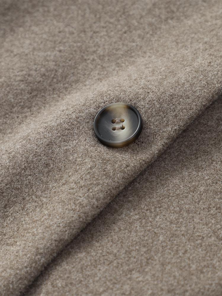 Khaki Wełniany Płaszcz z Szalikiem: Moda europejska i amerykańska