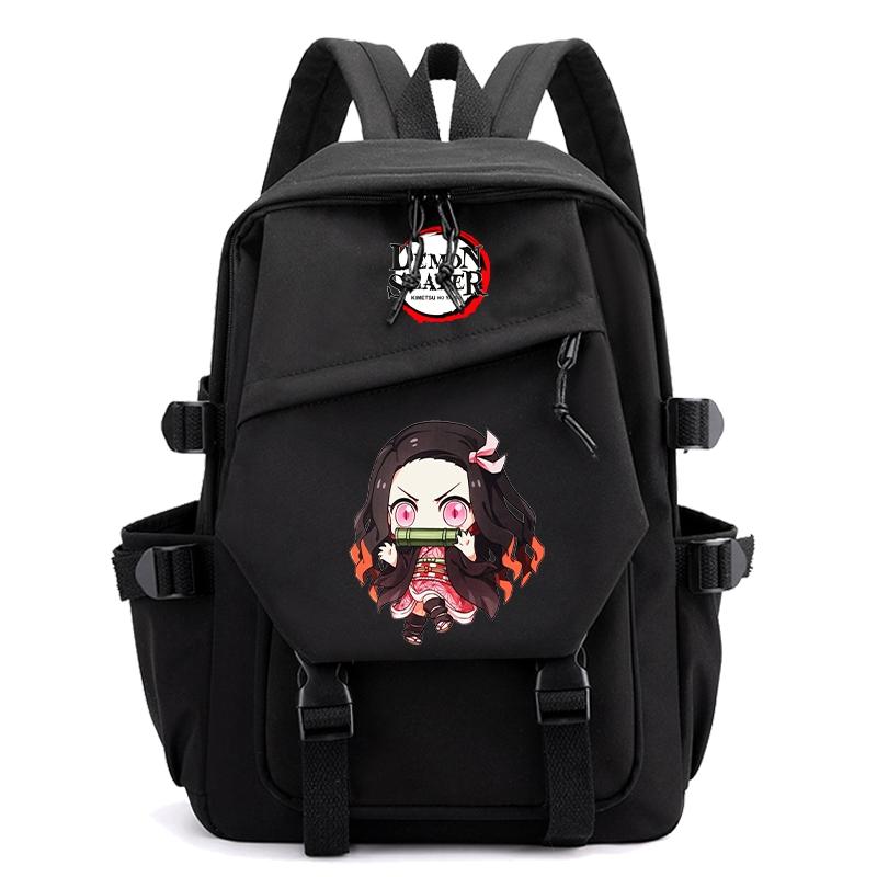 Anime Demon Slayer Ryggsekk Back To Schoolbag for Boy Girl Bookbag for Kid Gaver Menn Dame Reisebag Stor kapasitet ryggsekk