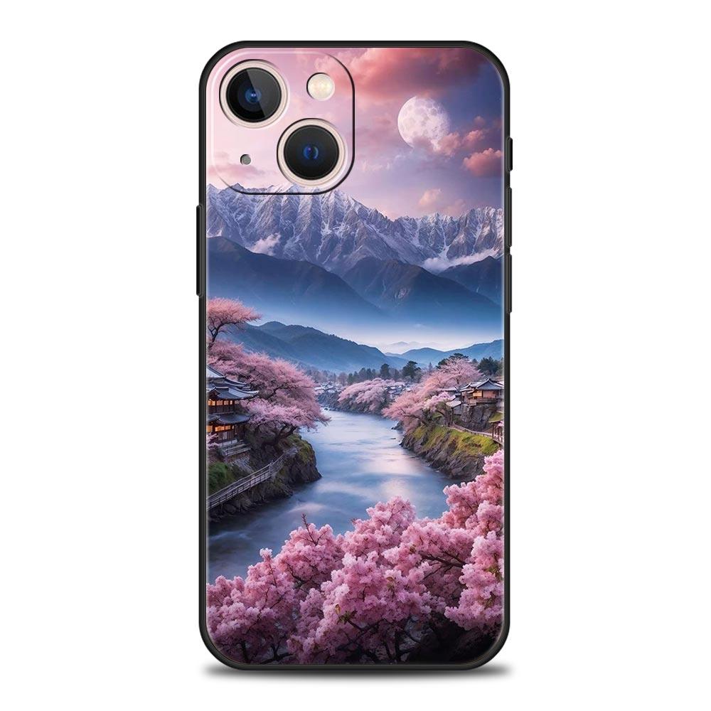 

Розовый Закат Горы Чехол для Телефона для iPhone 17 16 15 14 13 12 Pro Max 11 Pro Max 17 AIR Plus Ударопрочный Мягкий ТПУ Чехол Сумки iPhone 16 Plus