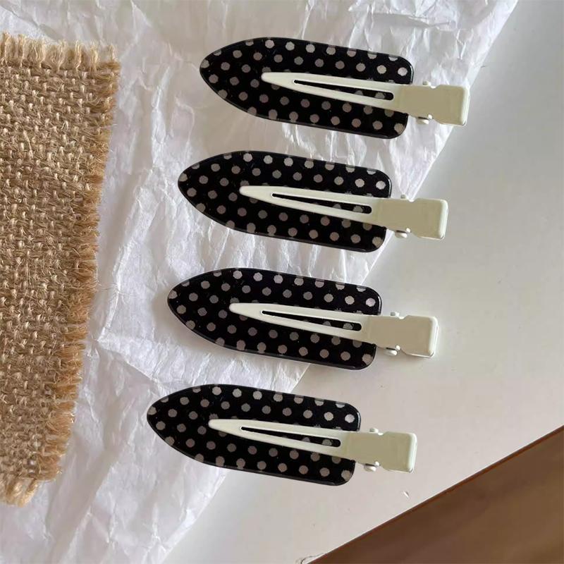 1/ 4pcs Korean Sweet Polka Dot Hair Clips Retro Fahion Hairpins for Women Girls Cute Headdress Outfits Hair Styling Accessories