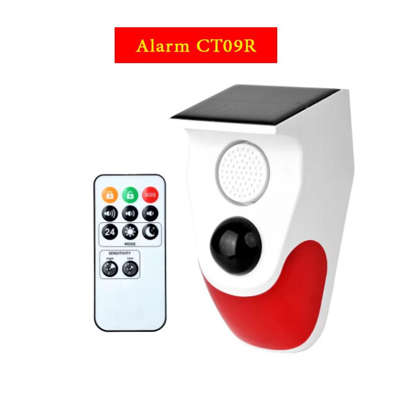 Rilevatore di Allarme Intelligente da Esterno Solare Audio-Luminoso con Sensore di Movimento e Telecomando WiFi 120DB USB PIR Dispositivo di Allarme Infrarossi
