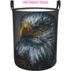 Watercolor American Eagle Laundry Basket with Handle Waterproof Collapsible Cloth Hamper Round Storage Basket for Bathroom Bedro