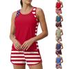 Womens Tankini Bathing Suit Two Piece Flag Print Tank Top with Boyshorts Modest Swimwear Athletic Fit Pool Beachwear