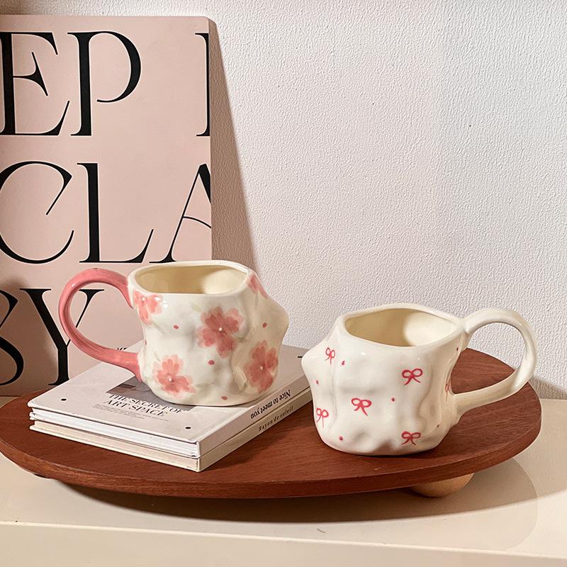 Underglaze Hand-painted Ceramic Mug High Value Large Capacity Cup Household Water Cup Creative Milk Cup Coffee Cup