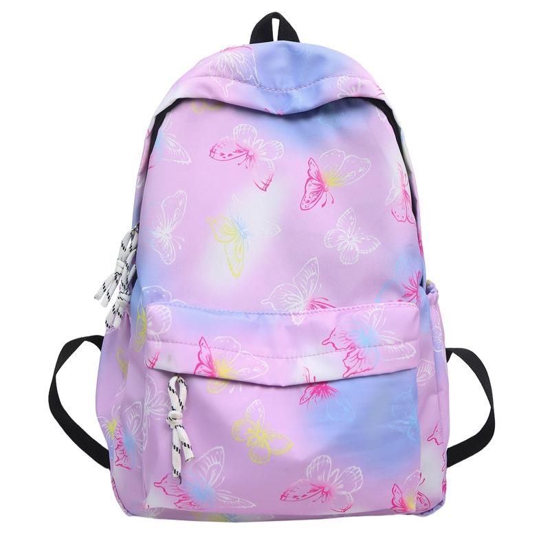 Butterfly Print Backpack Lightweight Backpack Large Capacity Campus Student Schoolbag