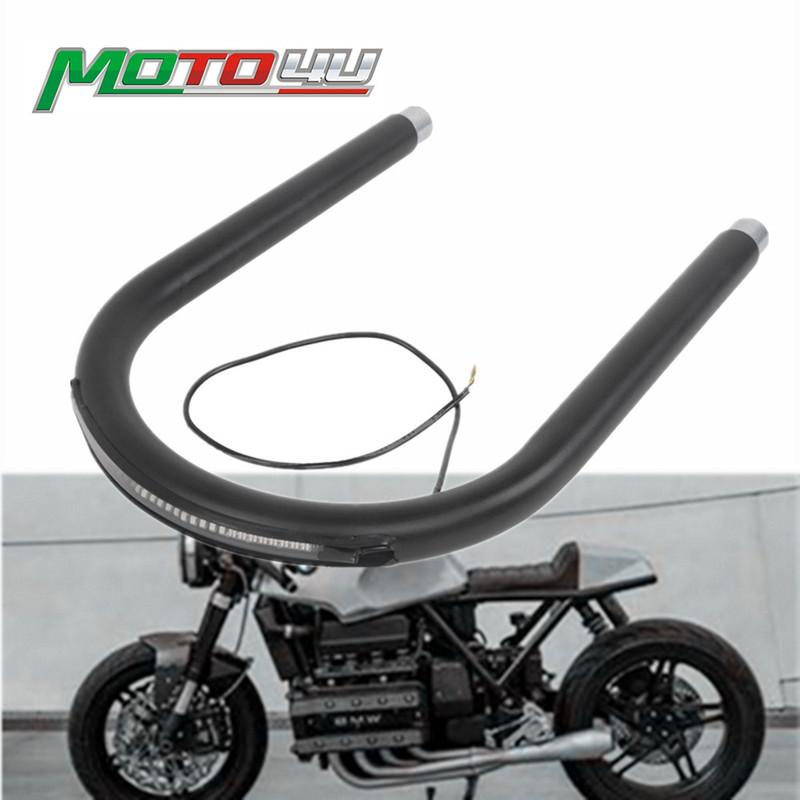 For BMW K100 K100LT K100RS K100RT K Series Motorcycle Rear Rack Holder Support Seat Tube Loop Frame Hoop With LED Light Strip