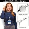 New Ball Bead Necklace Retractable Work Document Lanyard Sweater Chain Key Strap Necklace