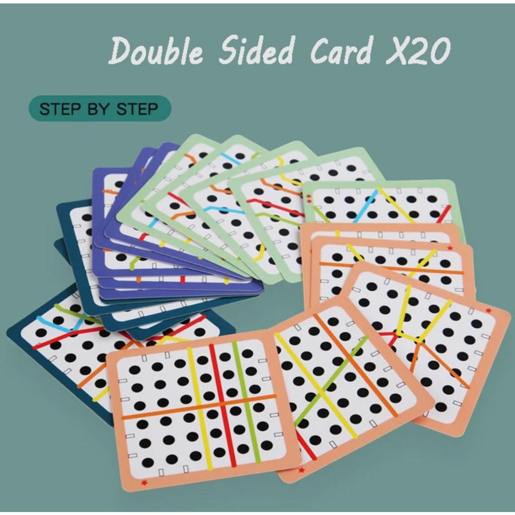 Gry Montessori dla dzieci, Zabawki do nawlekania, Logiczne łamigłówki linowe, Dopasowywanie, Kreatywne gry intelektualne, Wczesnorozwojowe zabawki edukacyjne