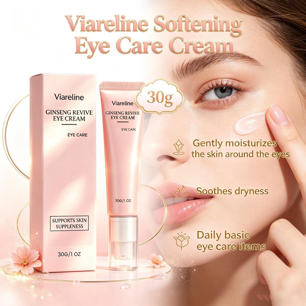 Viareline softening Eye Care Cream gently moisturizes the skin around the eyes, a daily basic eye care product 30g