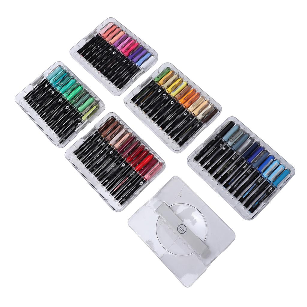 Acrylic Paint Markers 60 Colors Set Professional Pens for Watercolor with Storage Box