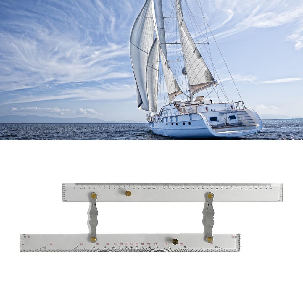 Marine Navigation Parallel Ruler Clear Scale High Accuracy Transparency Boat Ship Drawing Parallel Ruler 450mm 17.71in