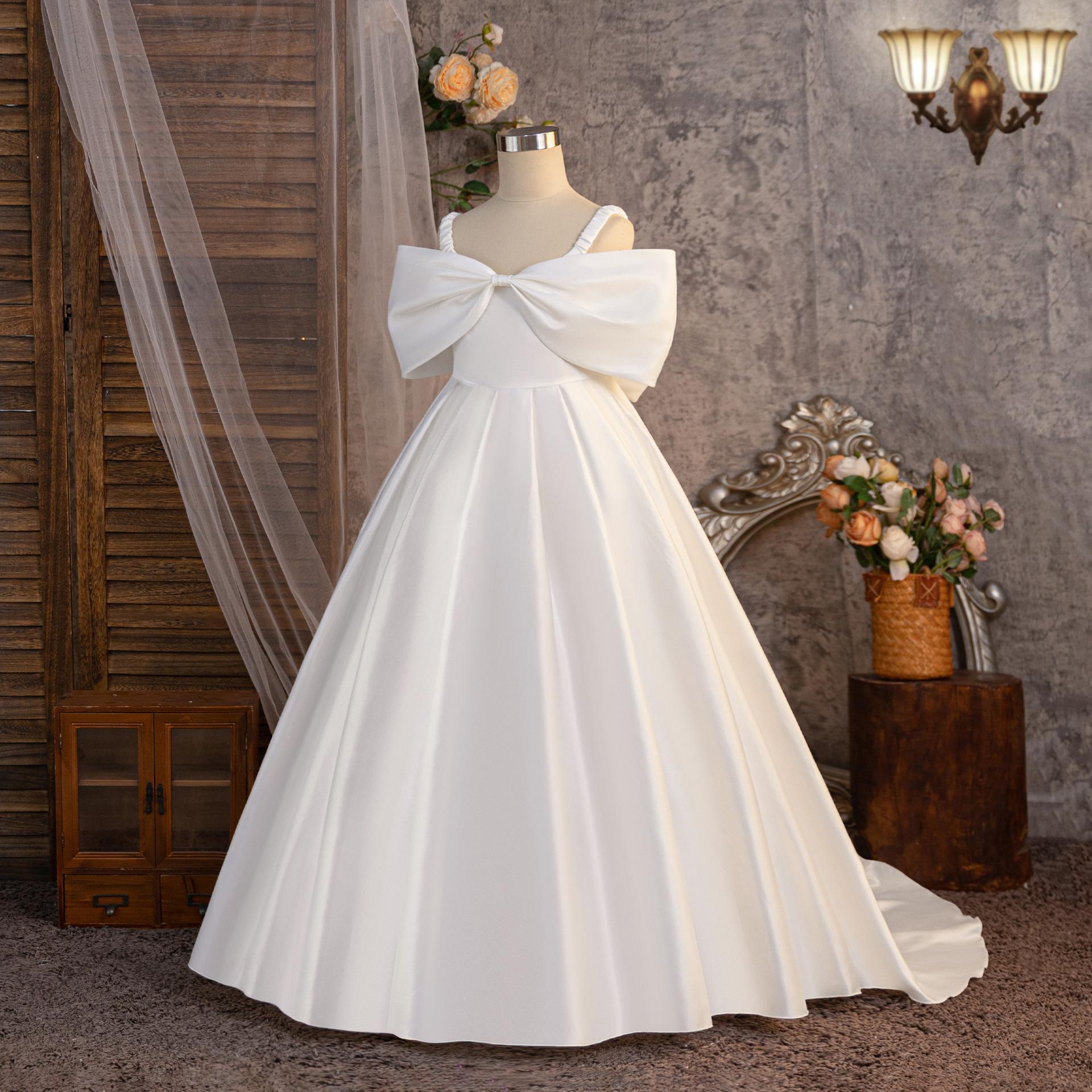 

Girls Dress Wedding Newborn Baby Dress Christening Baptism Dresses with Cute Bow Toddlers Girl Birthday Party Ball Gown ALP616 130