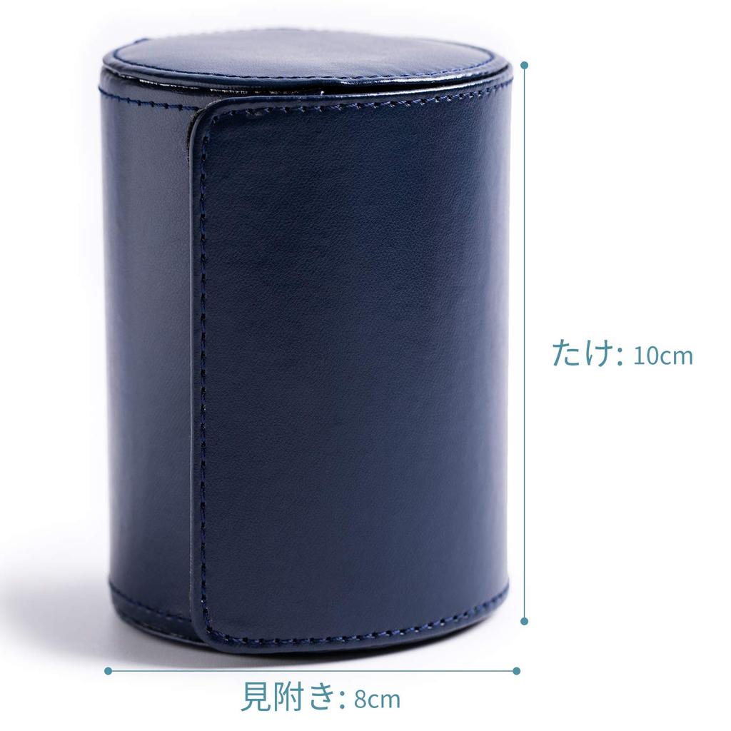 Tie storage case with magnet, cylindrical storage box.