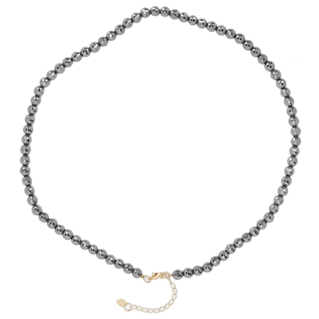 Terahertz Runde Perlen Halskette 128 Facetten Naturstein Terahertz Halskette für Frauen