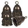 4Pcs Vintage Bell Brass Pendant Retro Hanging Bells DIY Craft Charms Keychain Accessories Decorative Small Bells for Crafts
