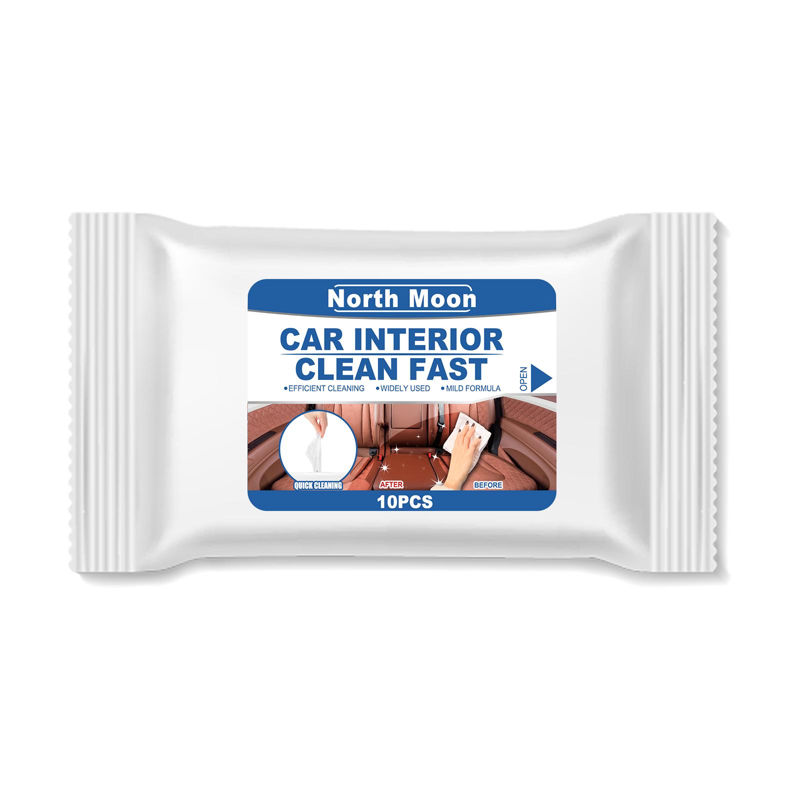 

North Moon Car Interior Cleaning Wipes For Dashboard Leather Seats Console Trim Deep Clean Without Water Reusable Cloth For Car Truck