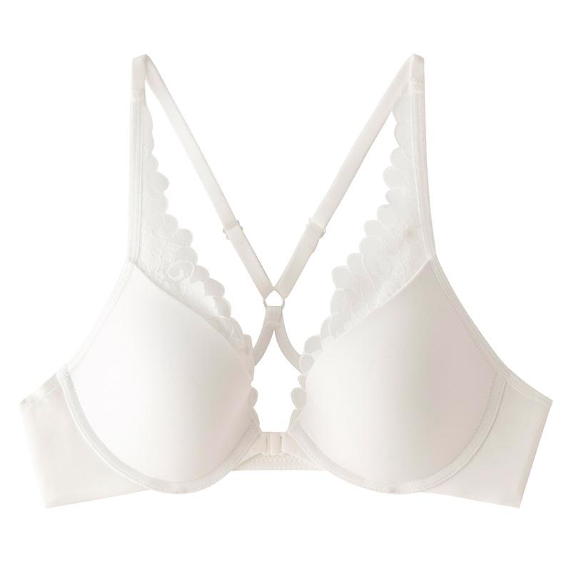 Front Buckle Underwear Women's Summer Women's Sexy Small Breasts Gathered Anti-sagging Bra Lace Breathable