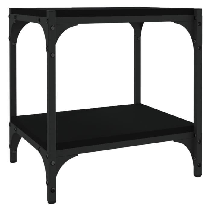 819302 vidaXL Meuble TV Noir 40x33x41 cm Bois d'ingénierie et acier