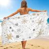 1Pc Winter Snowflakes Beach Towel Quick Dry Multiuse For Beach Pool Gym Yoga Home Travel Christmas Halloween Xmas Gift S153
