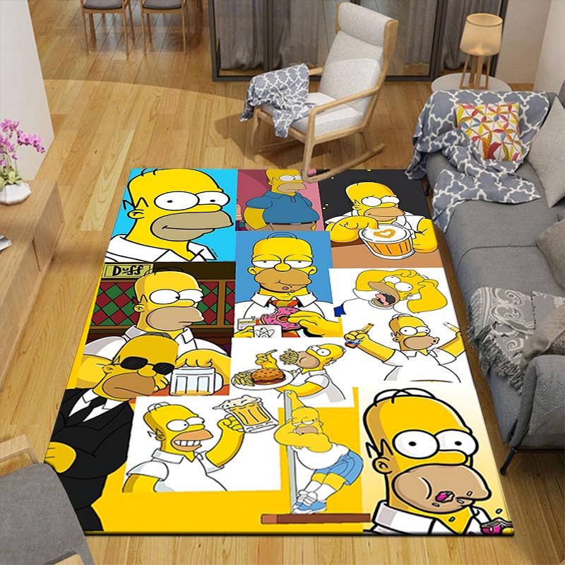 1Pc Homer Simpson Expressions Rug Office Carpet Indoor Outdoor Doormat Nonslip Soft Living Room Christmas Halloween Gift D922896