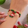 Trendy Small Crystal Bead Xmas Bracelet for Women Men Fashion Handmade Christmas Tree Snowman Elastic Bracelet Jewelry Gifts