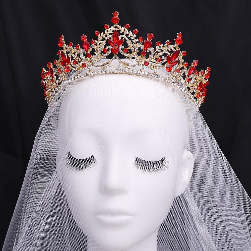 Wedding Gold Alloy Korean Electroplated Crown Rhinestone Wedding Dress Women's Tiara Bridal Crown New Style