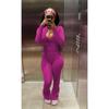Women's Slim Fit Two-Piece Tracksuit Long Sleeve Zip Front Cardigan Top High Waist Flare Pants Streetwear Loungewear Set
