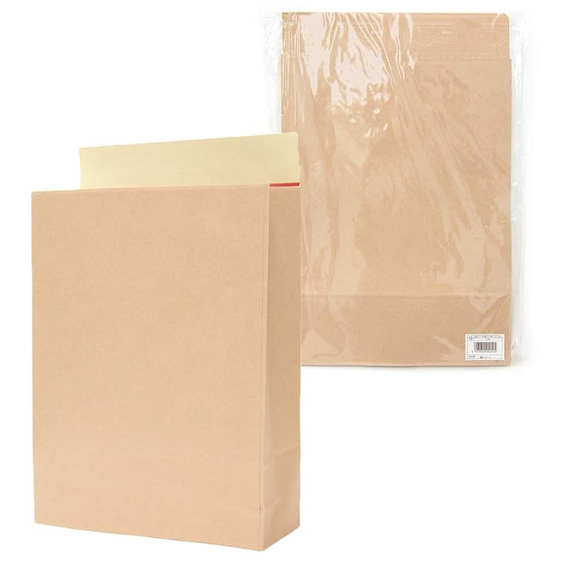Nexta Small Delivery Bags, Envelopes with Opening Tape, No Cutter Needed, Kraft Paper, Plain, Made in Japan, Approx. 32cm (H) x 26cm (W) x 8cm (D), 10