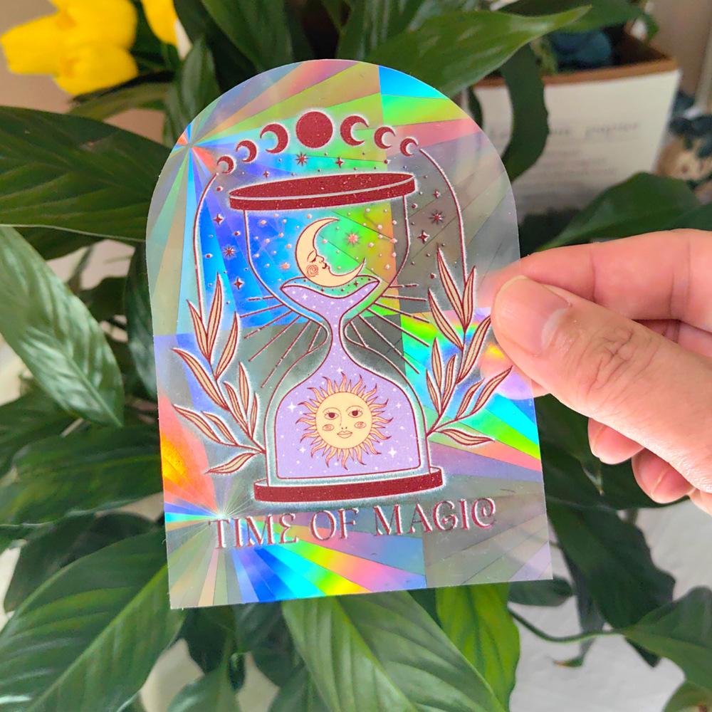 SC031-045 Klistermärken Regnbågsglas Solfångare Anti-kollisionsvarning Dekaler Prismatiska PVC-dekorationer för att Förhindra Stoppa Fåglar