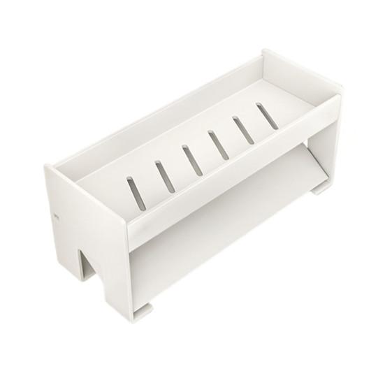 

Draining Rack Kitchen Sink Organizer Anti-Rust Carbon Steel Structure Self-Draining Design Towel Rack Sponges Soap Detergent Bottle Holder A білий