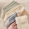 Women's Warm Fleece-Lined Rolled-Edge Winter Socks - Cold-Resistant, Thickened Cashmere Floor and Sleeping Socks.