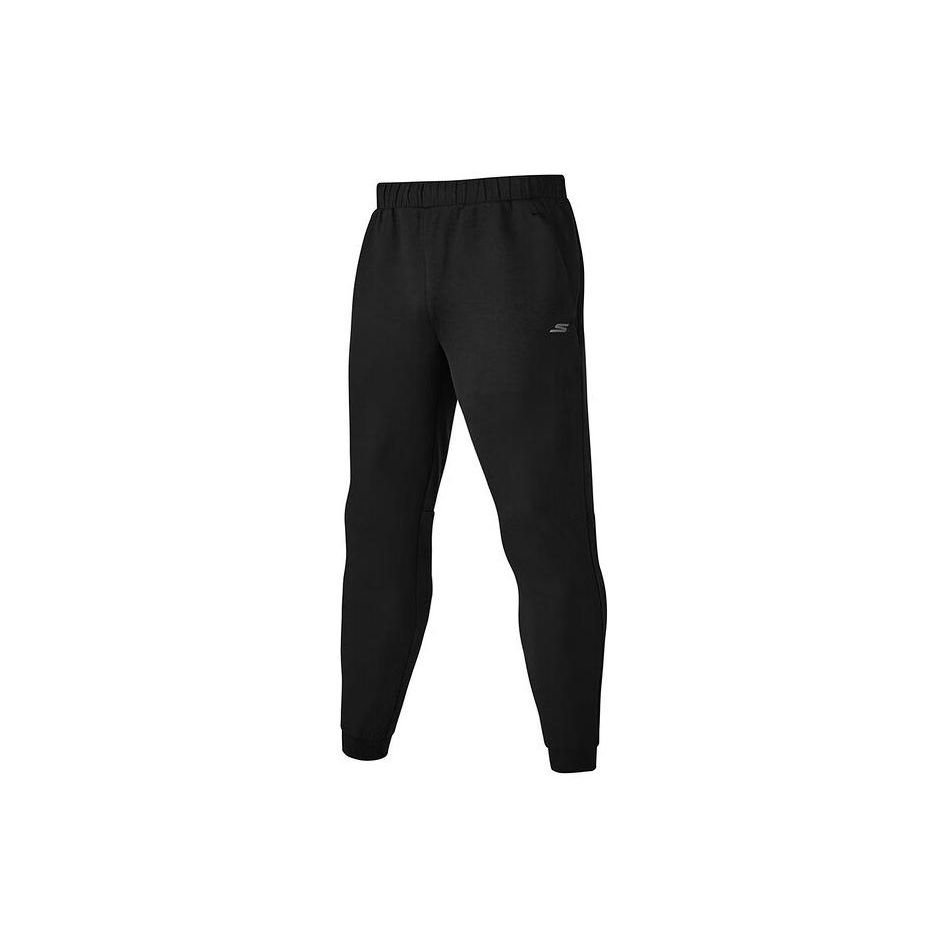 Skechers Solid Color Elastic Waist Mid-Rise Tapered Knit Sports Pants Men bottoms Carbon-Black P322M035-0018 S