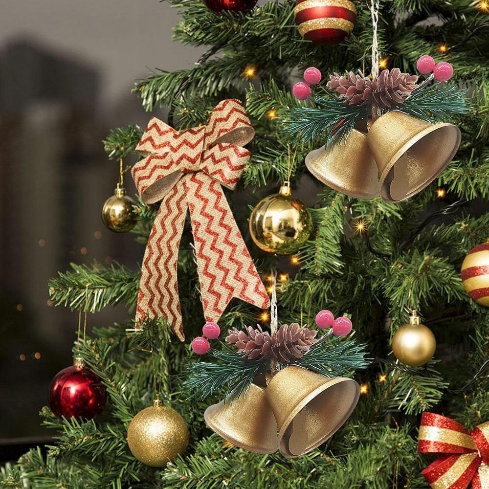 Christmas Bell Metal Jingle Tree Craft Bells Christmas Tree Hanging Pendant Ornament Christmas Decoration Supplies