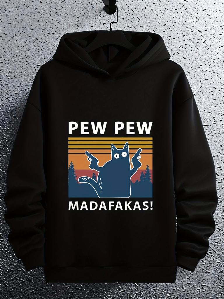 Hoodie Letter Cat Funny Pattern