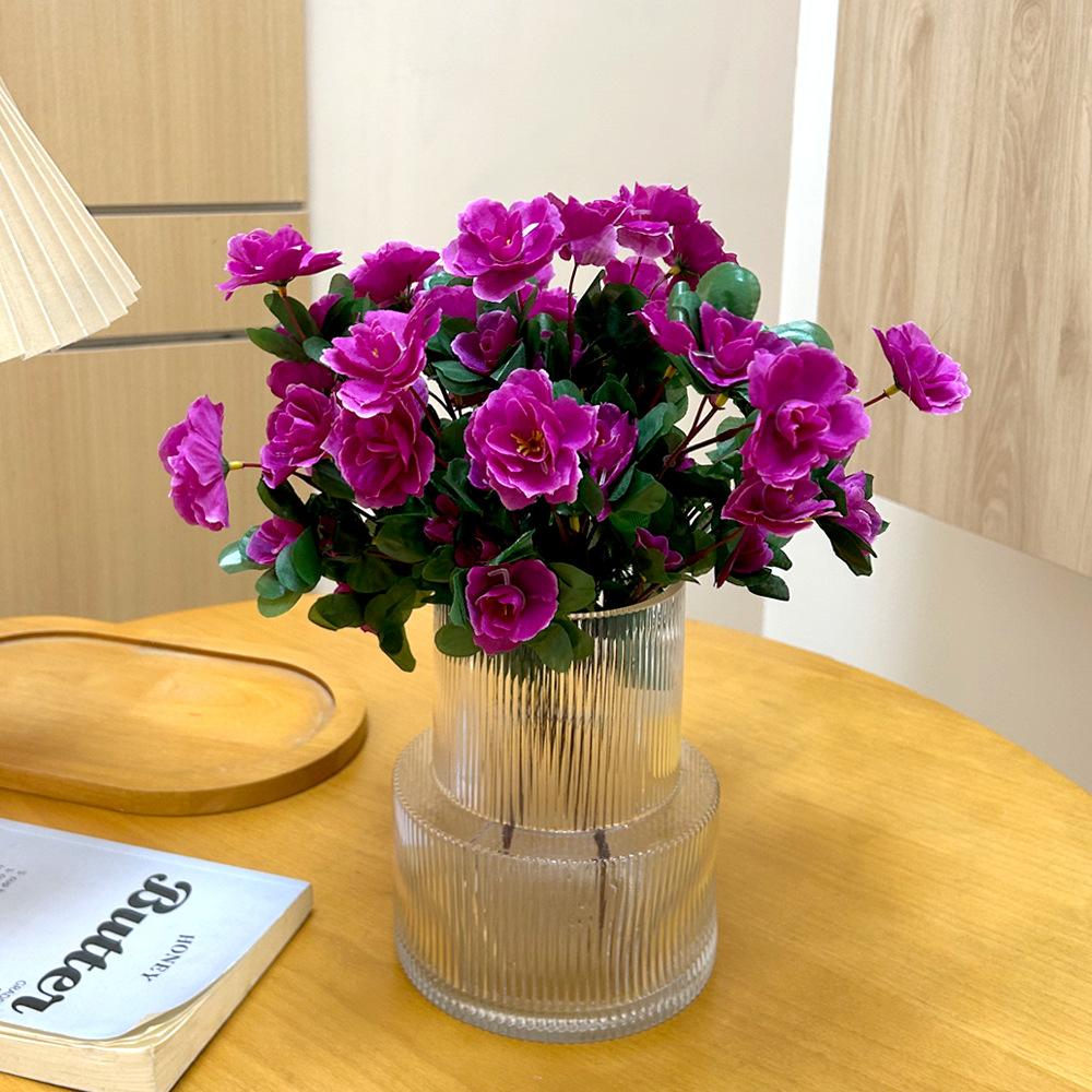 Artificial Green Plant Simulation Fake Rhododendron Bouquet, Living Room Home Decoration Ornament Photography Props