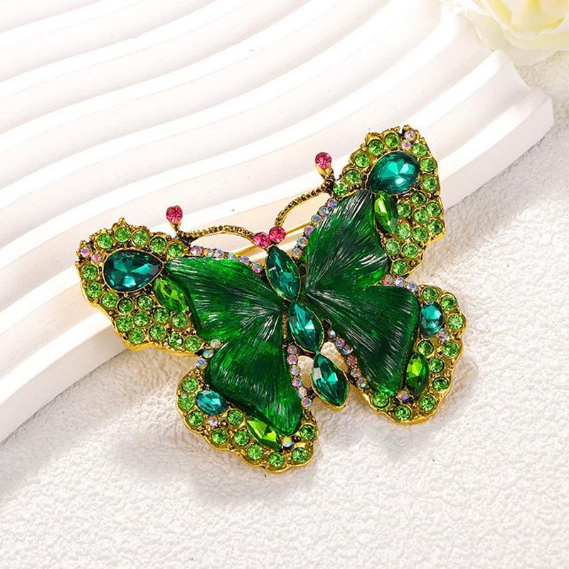 1PC Butterfly Brooches Colorful Crystal Vintage Jewelry Gifts Luxury Rhinestone Brooch Clothing Pin For Women Girls