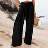 Bohemian Solid Color Drawstring Beach Pants - New Loose Casual Trousers