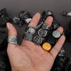 Nordic Viking Stainless Steel Ring Anchor Compass Tree of Life Rune Amulet Wolf Men Women Finger Jewelry Biker Party Club Gift