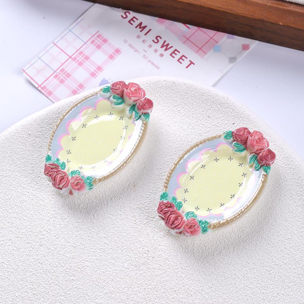 Resin Food Toy Dessert Plate Small Accessories for DIY Playhouse