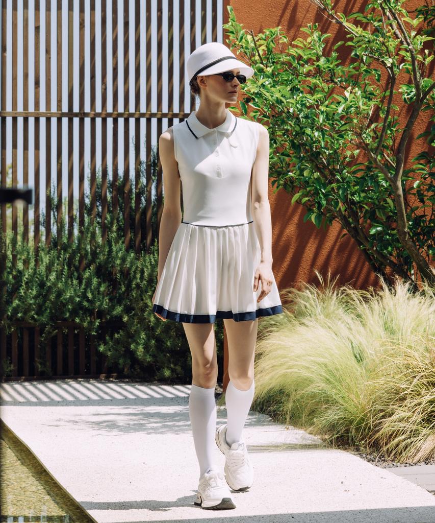 OBER GOLF Active Pleated Dress (White)