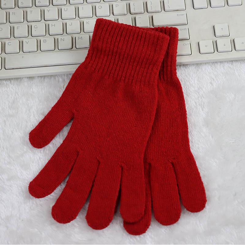 

Унисекс шерстяные перчатки с флисовой подкладкой: Теплый, Эластичный, Вязаный для Осенне-Зимнего Велоспорта One Size чёрный