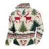 Men's Casual Sweatshirt with Stand Collar and Christmas Print
