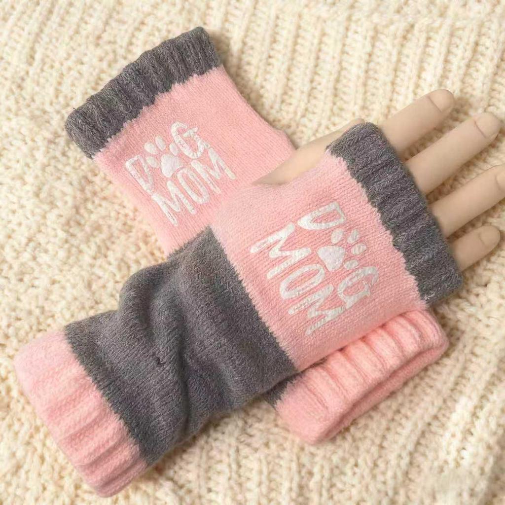 Damen Herbst/Winter Mode Gestrickte Bestickte Handschuhe