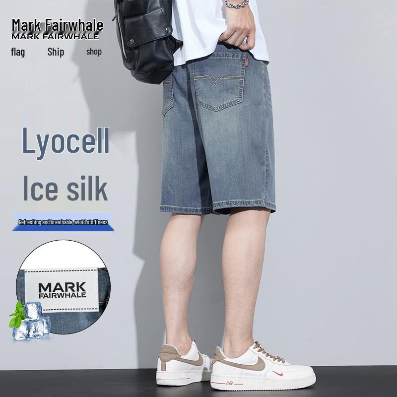 MARK FAIRWHALE Men s Tencel Denim Shorts 31