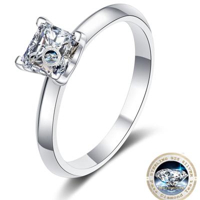 1-2 karaat Vierkant Geslepen D Kleur Moissanite 925 Sterling Zilver Verlovingsringen Voor Vrouwen Met GRA Certificaat Huwelijksgeschenk