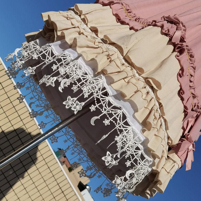 Star Moon Tassel Lolita Skirts Crinoline Petticoat Underskirt Women Star Skirt Violence Carmen Petticoat Chiffon Skirt